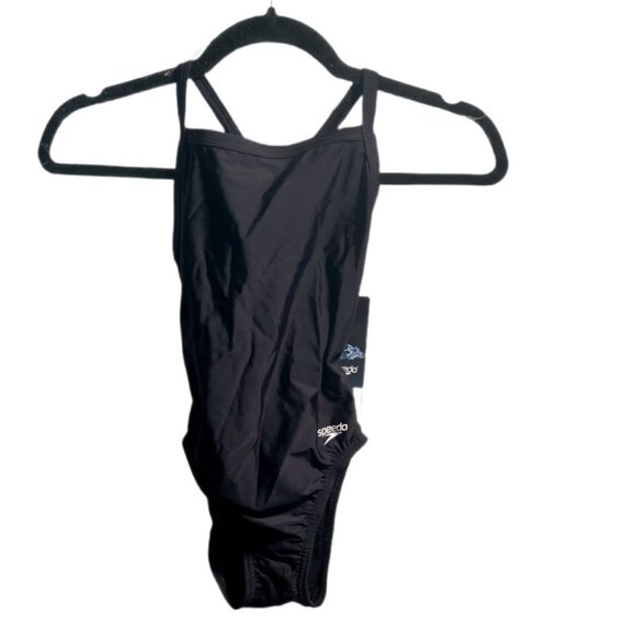 Speedo PowerFlex Eco Black One-Piece Swimsuit | Girls’ Size 26 NWT - Picture 3 of 4